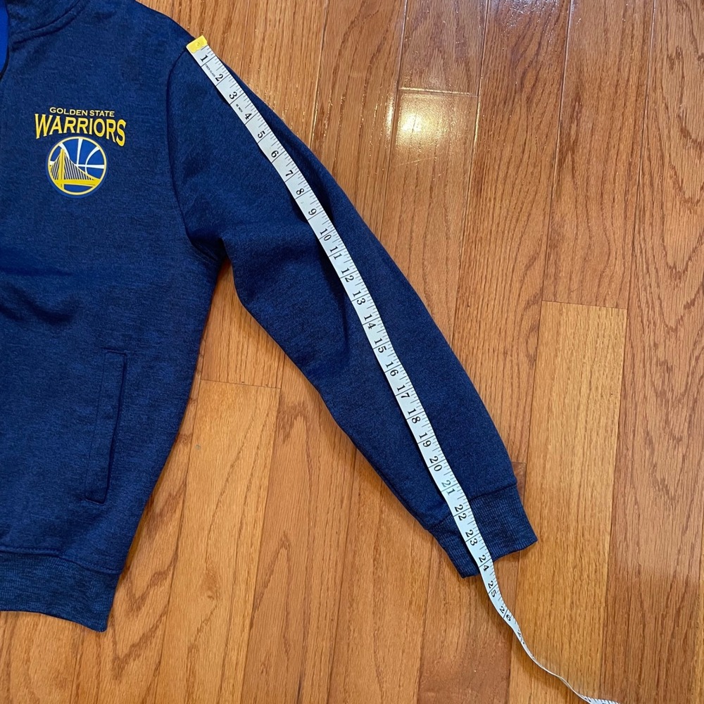Golden State‎ Warriors NBA Fleece lined Zip Up Jacket Blue Mens Small streetwear - Picture 11 of 16